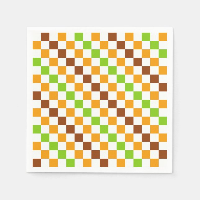 Harvest diagonal chequerboard pattern napkin (Front)