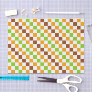 Harvest diagonal chequerboard pattern tissue paper