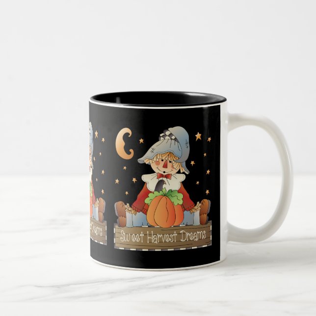 Harvest dreams Scarecrow fall coffee mug (Right)