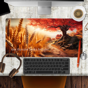 Harvest Fall Old Tree Wisdom Quote Desk Mat