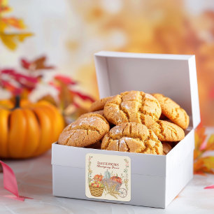 Harvest Farm Thanksgiving Dinner Customise Square Sticker