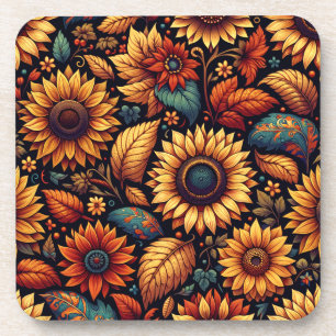 "Harvest Flower" Customisable Coaster