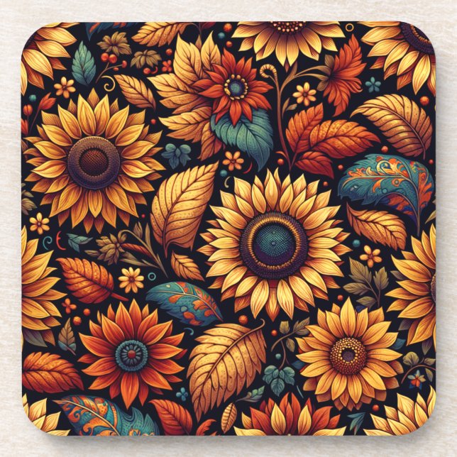 "Harvest Flower" Customisable  Coaster (Front)