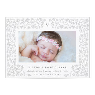 Harvest Flowers Birth Announcement