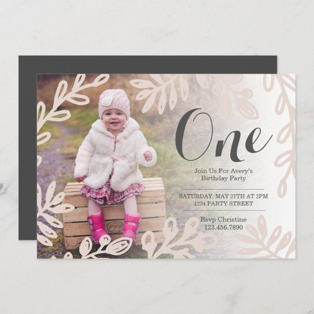 Harvest Flowers Birthday Invite (Front/Back)