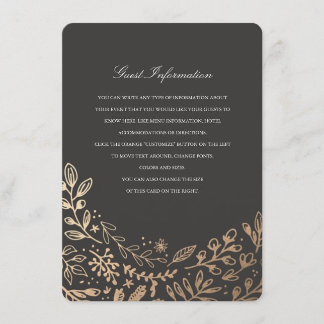 Harvest Flowers Directions/Information Card (Front)