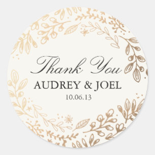 Harvest Flowers Wedding Classic Round Sticker