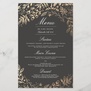 Harvest Flowers Wedding Dinner Menu