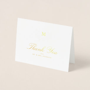 Harvest Flowers Wedding Thank You Foil Card