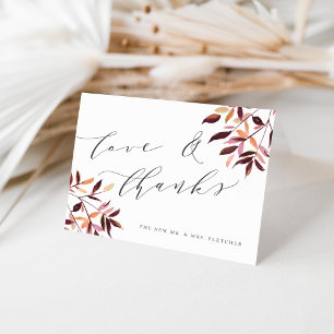 Harvest Foliage Wedding Thank You Card