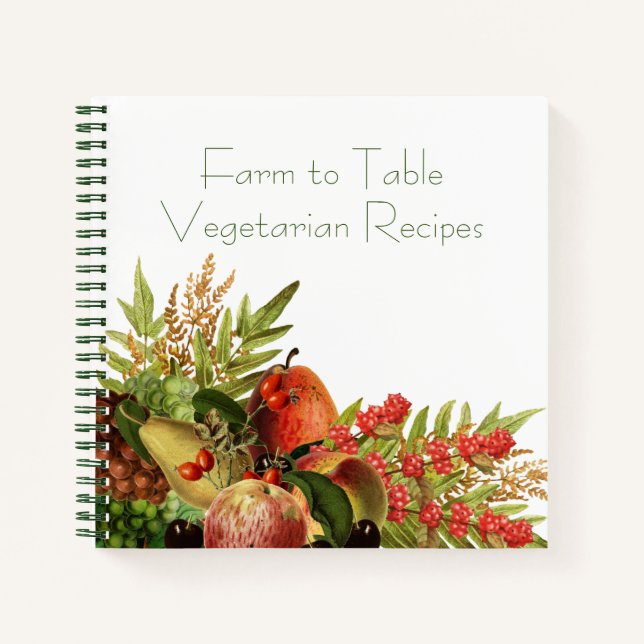 Harvest Fruit Vegetarian Recipe Organiser Notebook (Front)