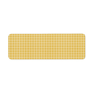 Harvest Gold and White Gingham Check Plaid Pattern Return Address Label