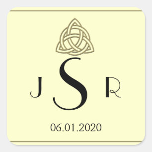 Harvest Gold Celtic Knot Monogram Sticker