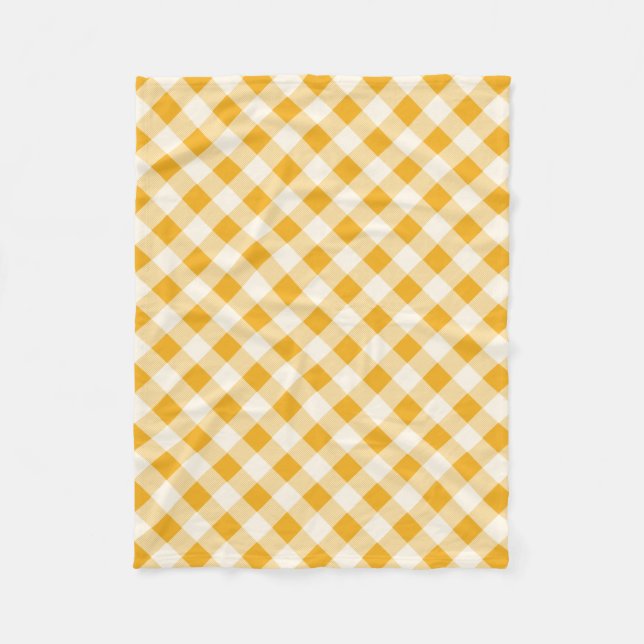 Harvest Gold Gingham Fleece Blanket (Front)