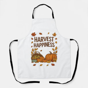 Harvest Happiness – Autumn Pumpkin & Fall Leaves D Apron
