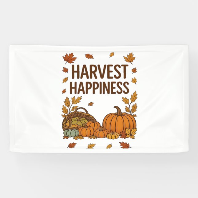 Harvest Happiness – Autumn Pumpkin & Fall Leaves D Banner (Horizontal)