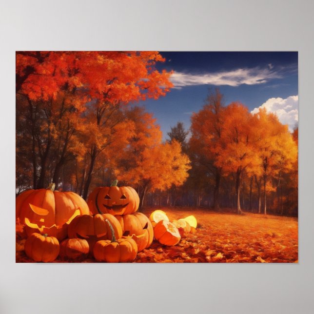Harvest Happy Pumpkins Poster (Front)