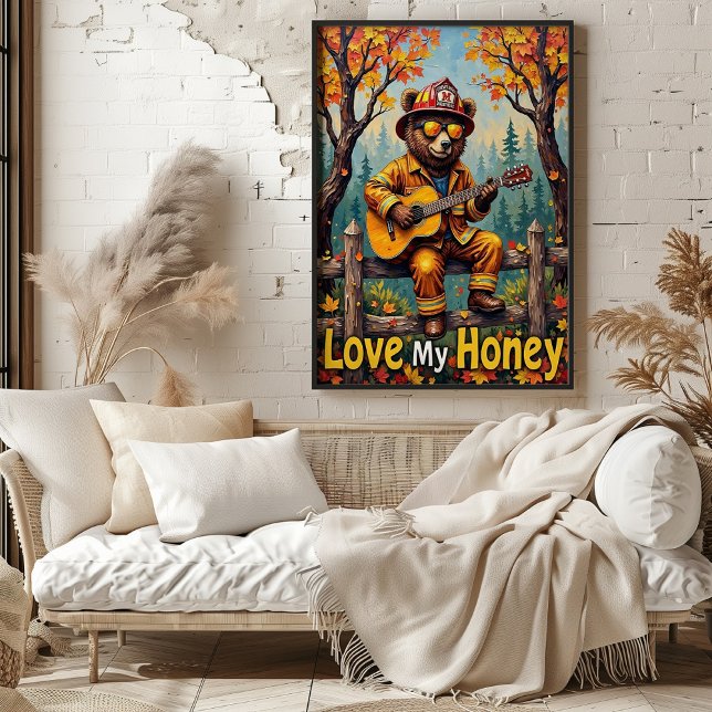 Harvest Harmony: Bear's Leafy Ballad Poster (Creator Uploaded)