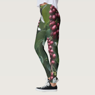**"Harvest in Bloom: Coffee Beans on the Tree"** Leggings