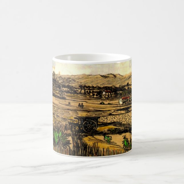 Harvest in Provence Montmajour by Vincent van Gogh Coffee Mug (Center)