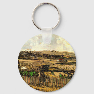 Harvest in Provence Montmajour by Vincent van Gogh Key Ring