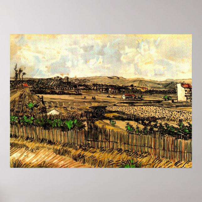 Harvest in Provence Montmajour by Vincent van Gogh Poster (Front)