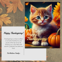 Harvest Kitten Orange Cat Pumpkin Thanksgiving