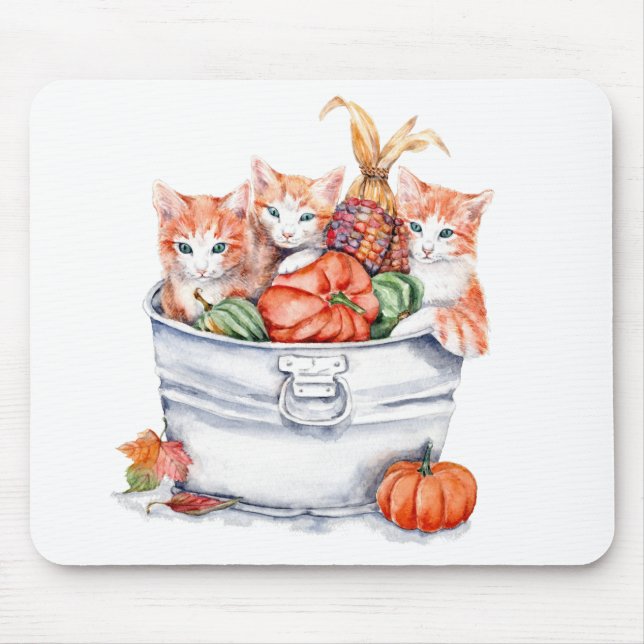 Harvest Kittens Mouse Pad (Front)