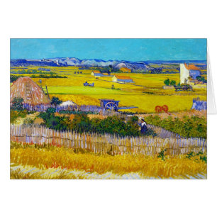 Harvest Landscape with Blue Cart Vincent Van Gogh