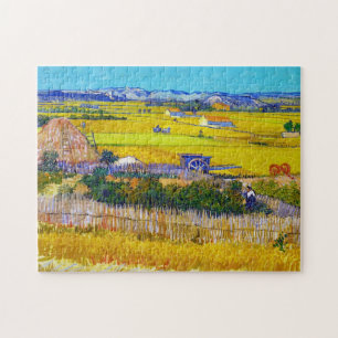 Harvest Landscape with Blue Cart Vincent Van Gogh Jigsaw Puzzle