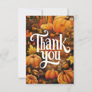 Harvest Maple Autumn Fall Thank You Card