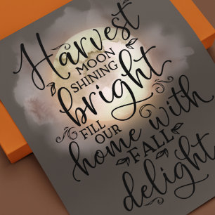 Harvest Moon Fall Delight Poem Brown Poster