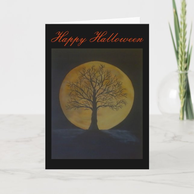 Harvest Moon Halloween Greeting Card (Front)