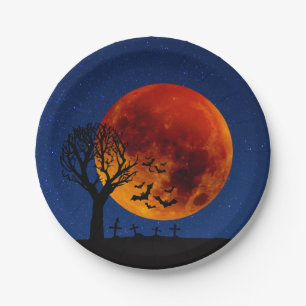 Harvest Moon Halloween Paper Plate