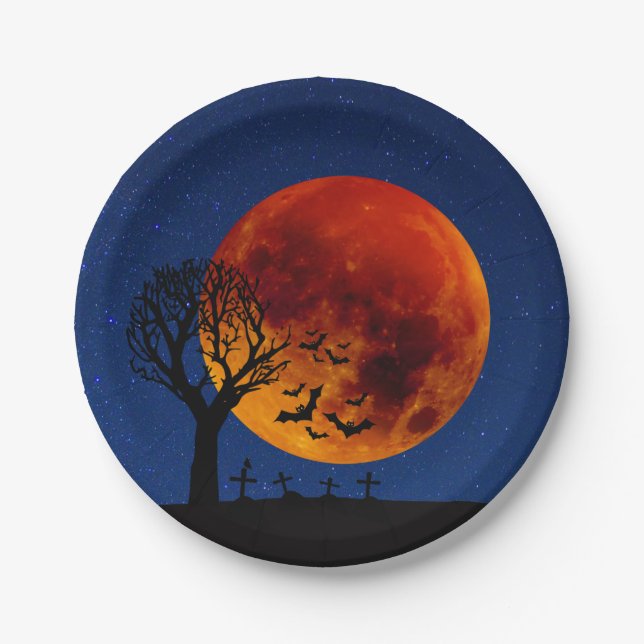 Harvest Moon Halloween Paper Plate (Front)
