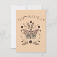 Harvest Moon Moth Happy Birthday