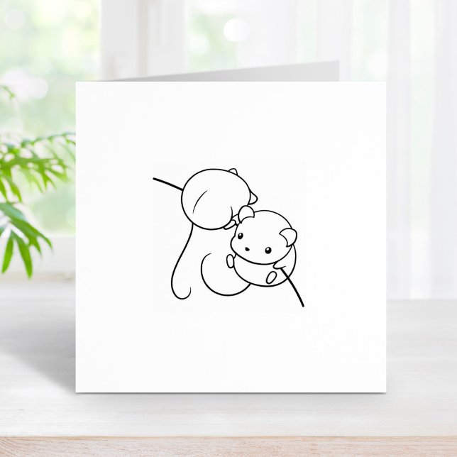 Harvest Mouse, Pair of Mice on a Stalk 2 Rubber Stamp (Creator Uploaded)