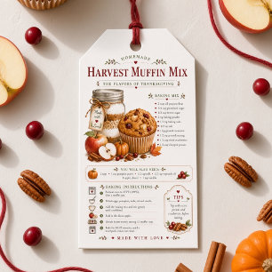 Harvest Muffin Mix Recipe Mason Jar Thanksgiving Gift Tags