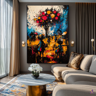 Harvest of Dreams – Expressionist Surreal Village  Poster