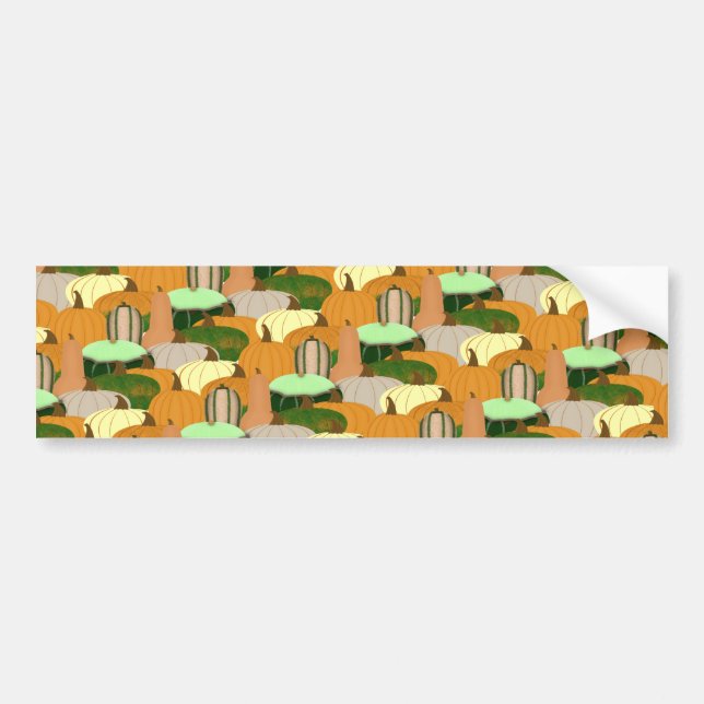 Harvest Pattern Autumn Squash Bumper Sticker (Front)