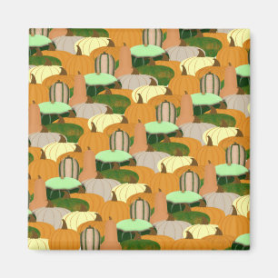 Harvest Pattern Autumn Squash Magnet