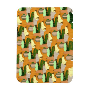 Harvest Pattern Autumn Squash Magnet