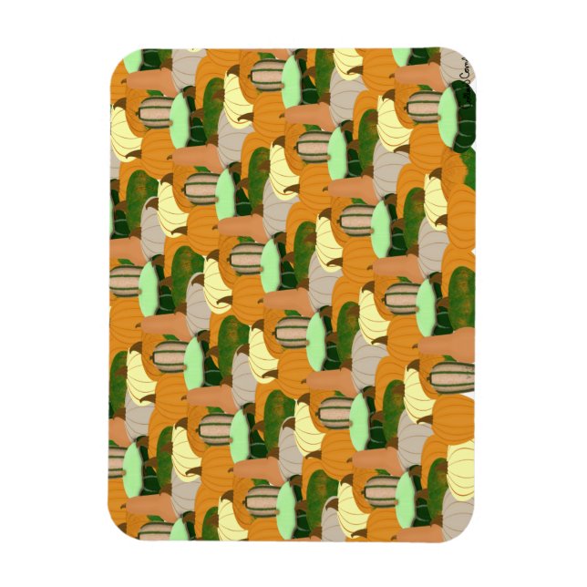 Harvest Pattern Autumn Squash Magnet (Vertical)
