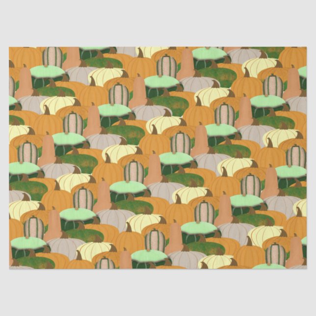 Harvest Pattern Autumn Squash Tissue Paper (Front)