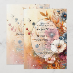 Harvest Petals and Painted Skies Wedding Invitation