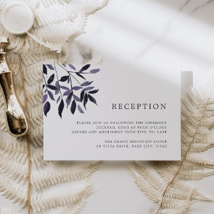 Harvest Plum   Watercolor Foliage Reception Card