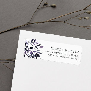 Harvest Plum   Watercolor Foliage Return Address Return Address Label