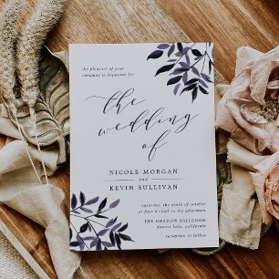 Harvest Plum Watercolor Wedding Invitation