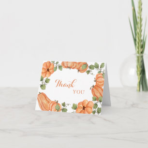 Harvest Pumpkin Baby Shower Thank You Card