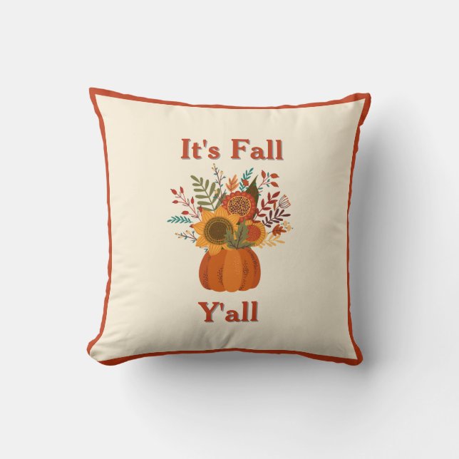 Harvest Pumpkin Bouquet - Rustic Fall Farmhouse Cushion (Front)